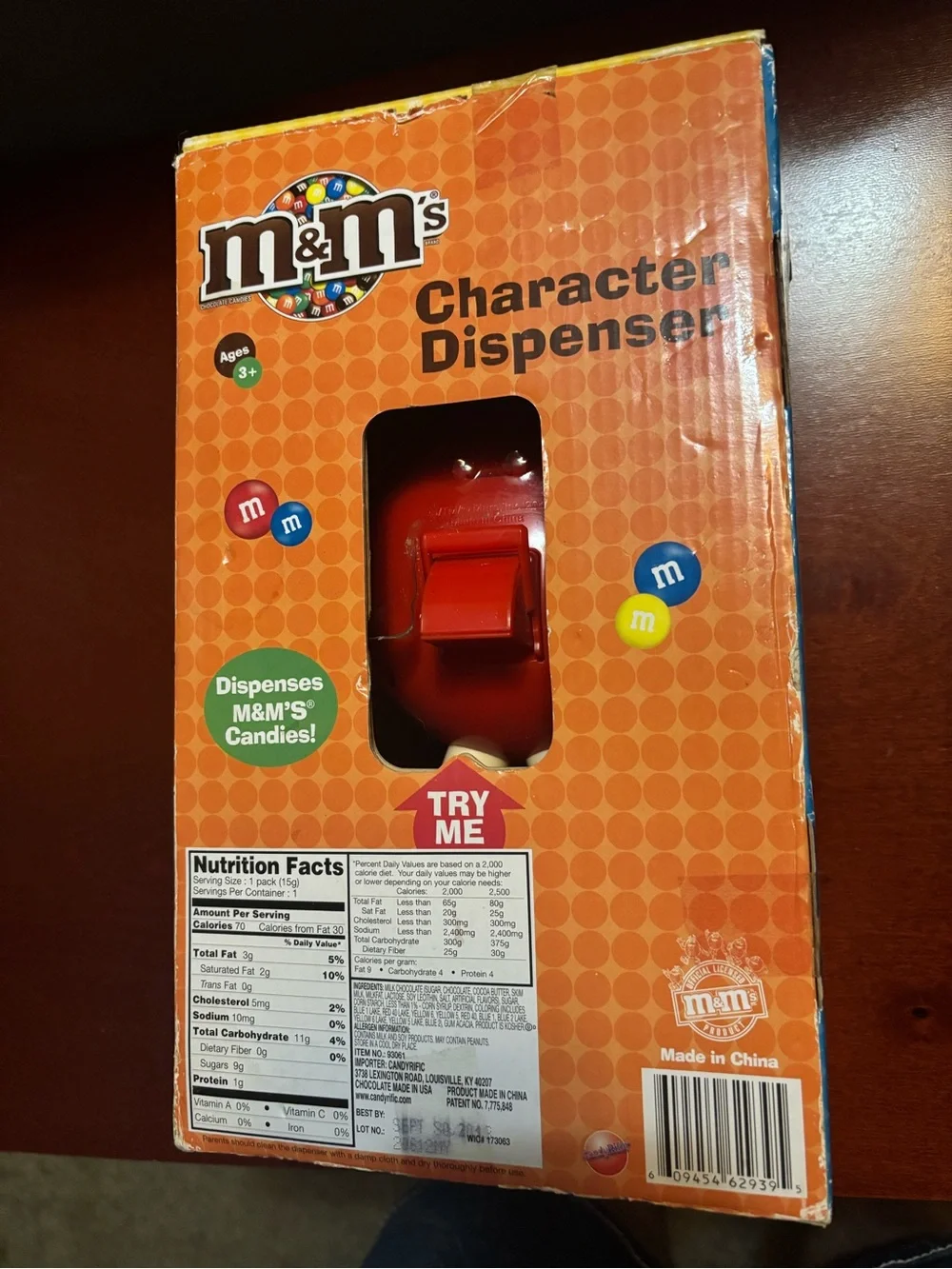M&M'S Red Character Candy Dispenser with White Accents